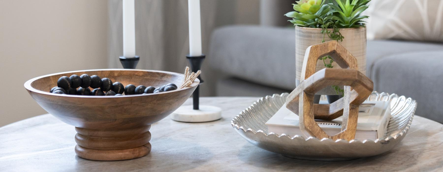 decorated coffee table