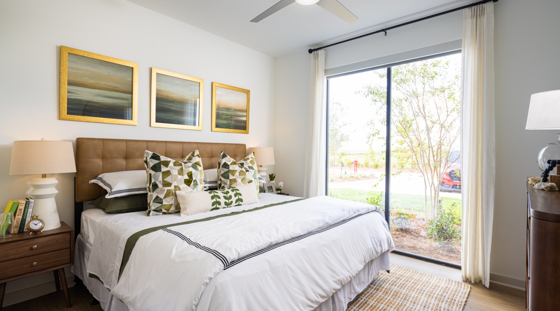 bedroom with large windows