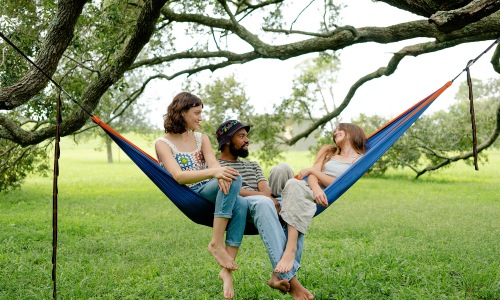 friends on a hammock