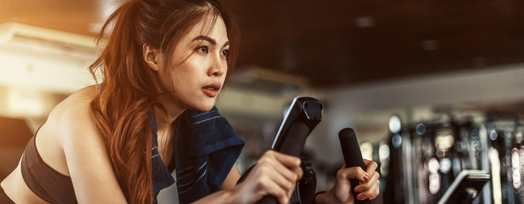 a woman working out in a gym